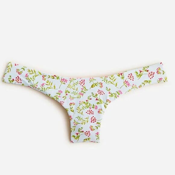 J Crew Size Large Curved-waist‎ cheeky bikini bottom in cloud meadow floral - Picture 1 of 6
